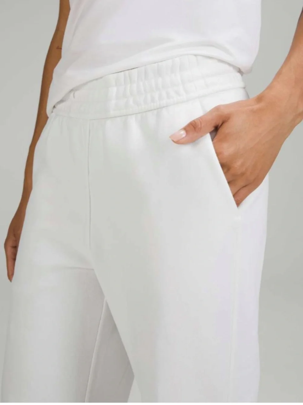 Lululemon Loungeful Straight Leg Pant Lounge Fleece Sweatpants White Size 10